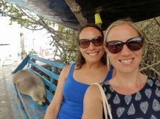 Sharing a bench with the locals - Puerto Ayora
